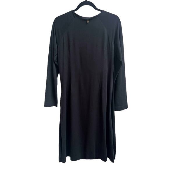 Soft Surroundings Wear Anywhere Faux Wrap Dress Womens Sz Tall Large TL Black - Picture 2 of 7